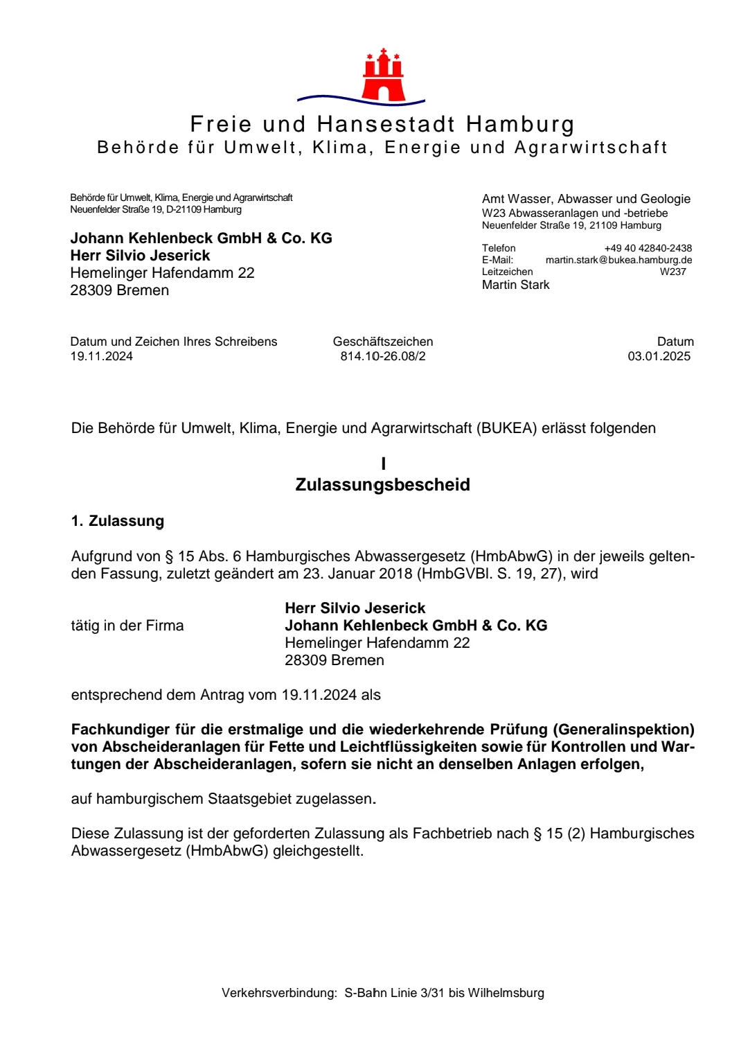 Fachkundiger Generalinspektion HH