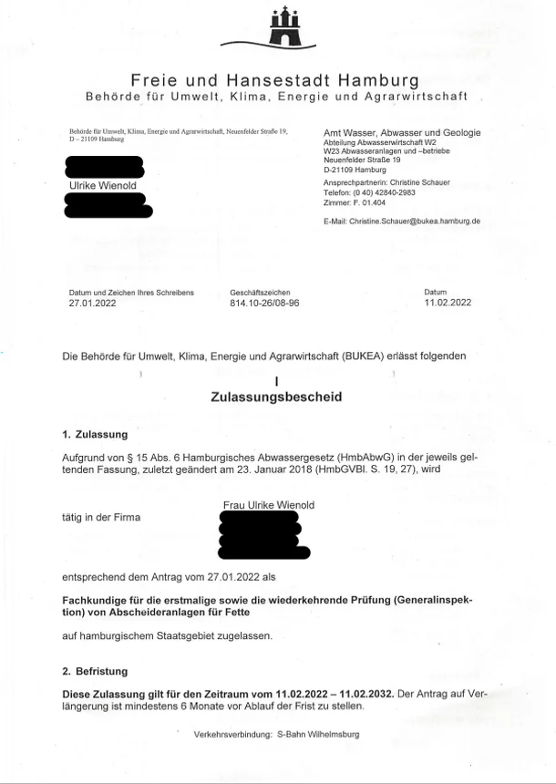 Zulassung Generalinspektion